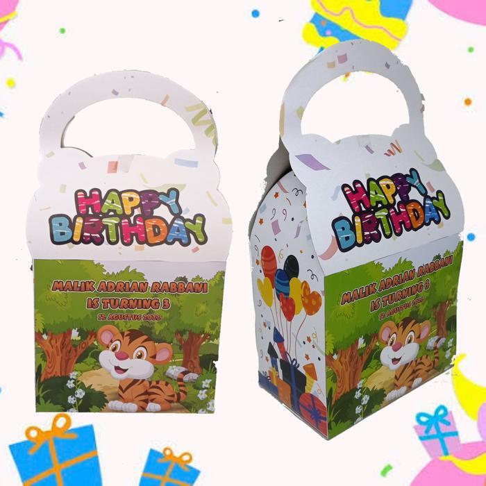 NEW Dus Kotak Snack Ultah Custom Nama dan Print Desain Diskon