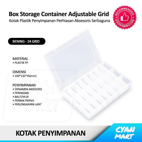NEW Kotak Plastik Penyimpanan Plastic Storage Container Adjustable Grid Diskon