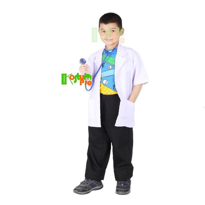 Polos Jas Lab Baju Dokter Tangan Pendek untuk Anak
