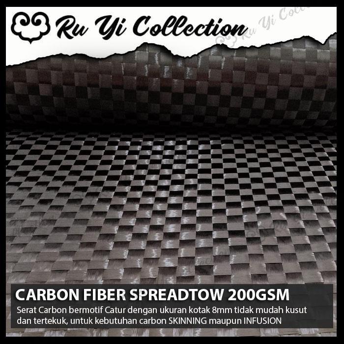 CARBON FIBER SPREADTOW 12K 200GSM SERAT KARBON CATUR ASLI BUKAN KEVLAR