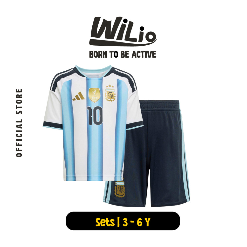 Adidas Argentina 26 Messi Home Kids Set KT0390 - Set Jersey Anak (Biru)