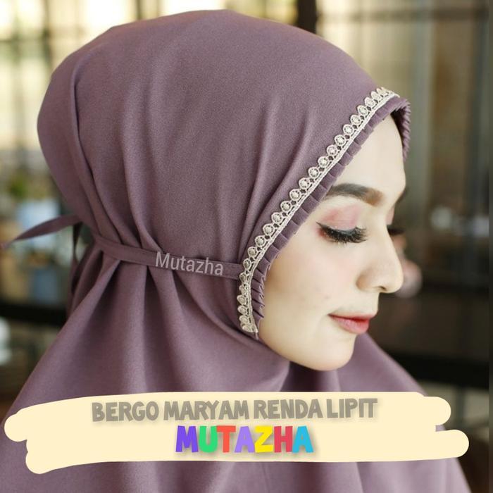 BERGO MARYAM RENDA KCB/KERUDUNG JAIT LIPIT/JILBAB /HIJAB INSTAN /KHIMAR INSTAN *