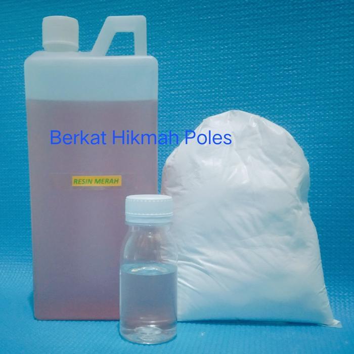 Paket Resin Merah Talk Katalis Resin/Penambal & Membuat Nat Marmer,Granit - Berkualitas