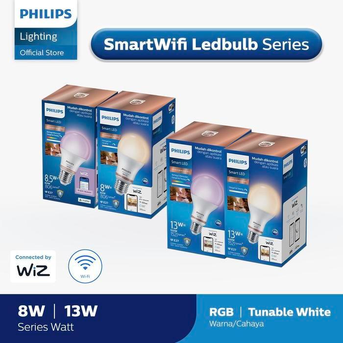 Philips Lampu Bohlam Smart Wifi Led 8W 13W Color Tunable