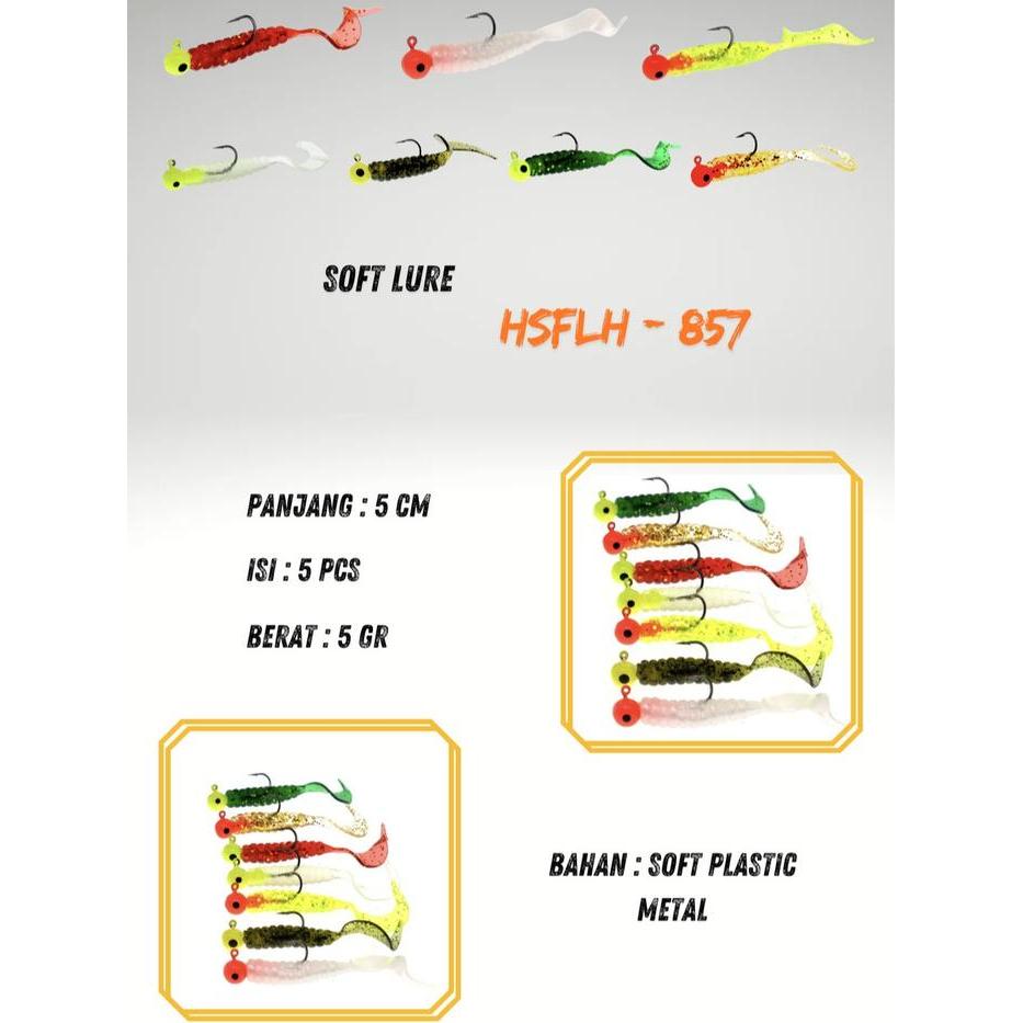 Umpan Soft Lure Ikan Mini/Kecil HSFLH - 857, W/Lead Head Hook