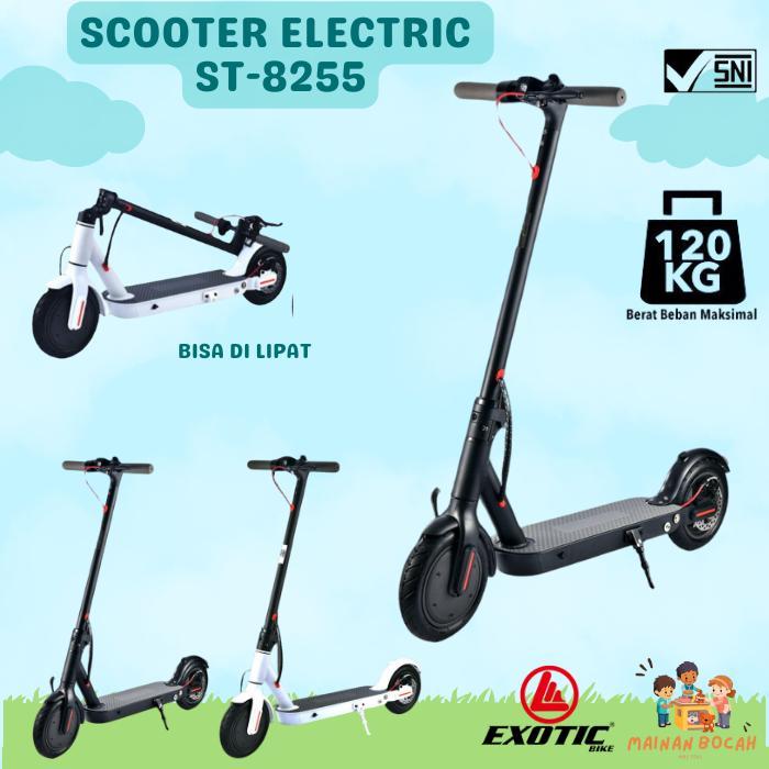 Skuter / Scooter Otopet Listrik Dewasa Anak Electric EXOTIC ST-8255 - HITAM