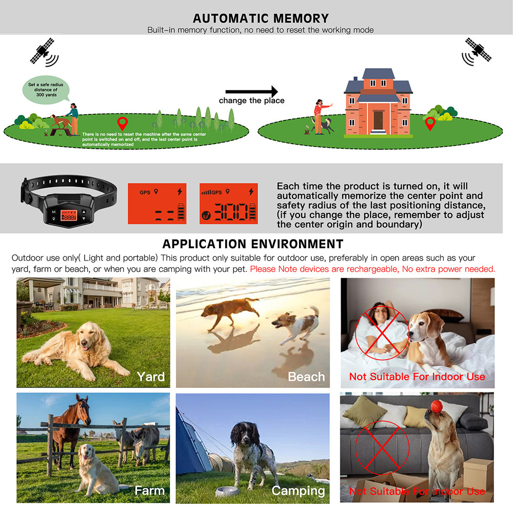. Gps Dog Tracking Collar Outdoor Wireless Dog Fence System Smart -