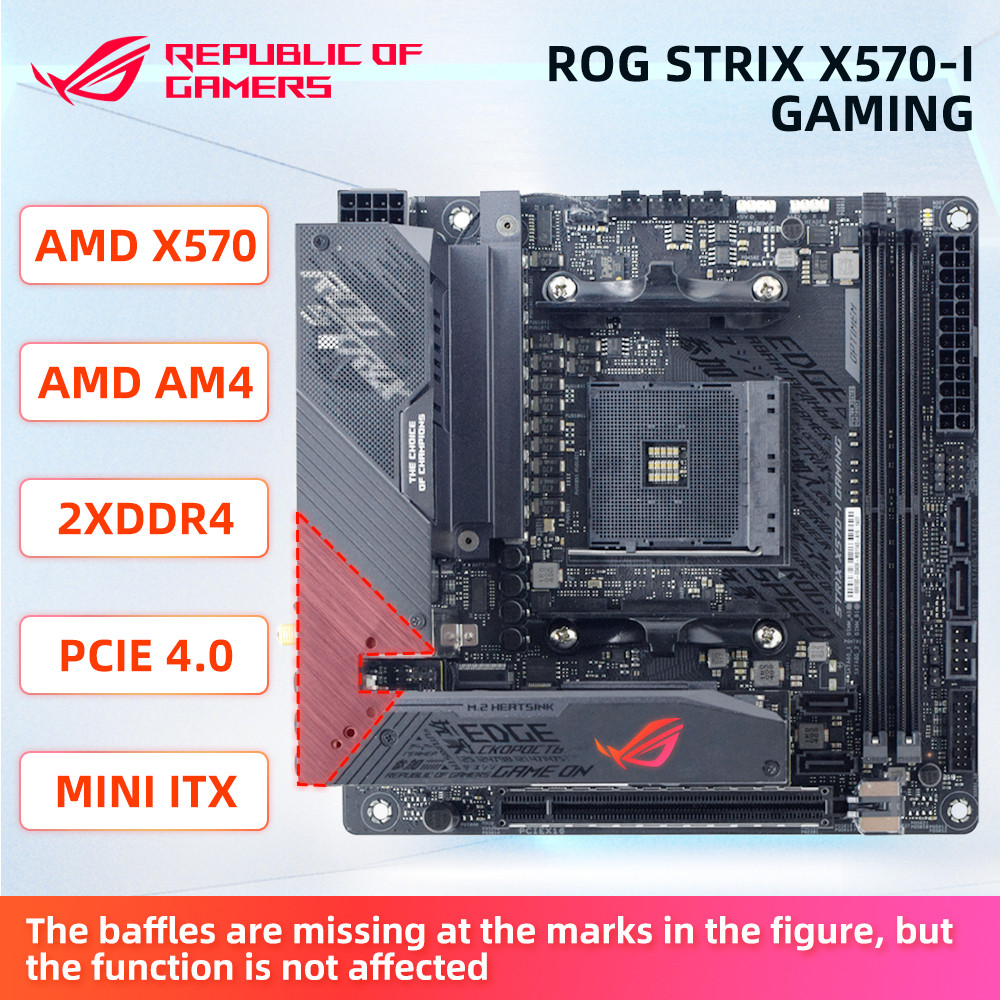 . Used Asus Rog Strix X570-I Gaming Motherboard Amd X570 Chipset For -