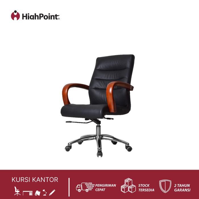 HighPoint Venezia Kursi Kerja Direktur Kulit Asli Genuine Leather / Kursi Kantor Manager Kayu Mewah