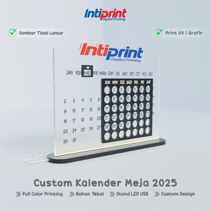 ` Kalender Akrilik Custom Logo, Kalender Abadi Akrilik, Kalender Abadi Estetik Kalender Tahunan