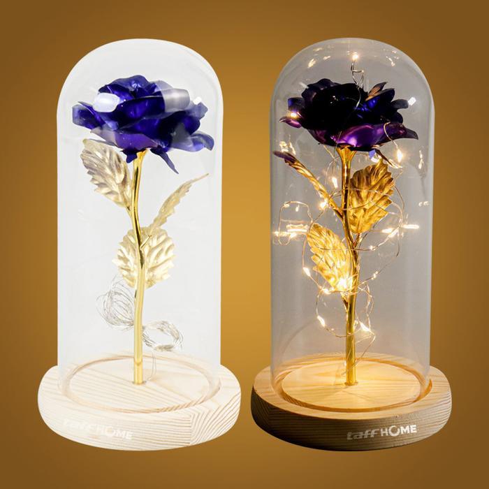 Lampu LED Mawar Biru Artificial Aesthetic Gift Box Lampu LED Mawar Biru Artificial Aesthetic Gift