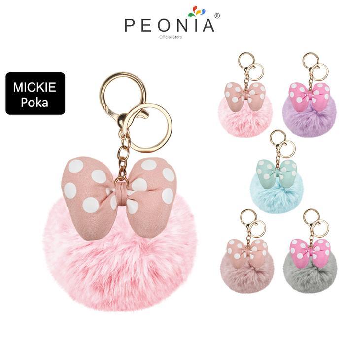 Oneda Bag - Pna Poka Mickie Pom Pom Keychain Kunci Tas