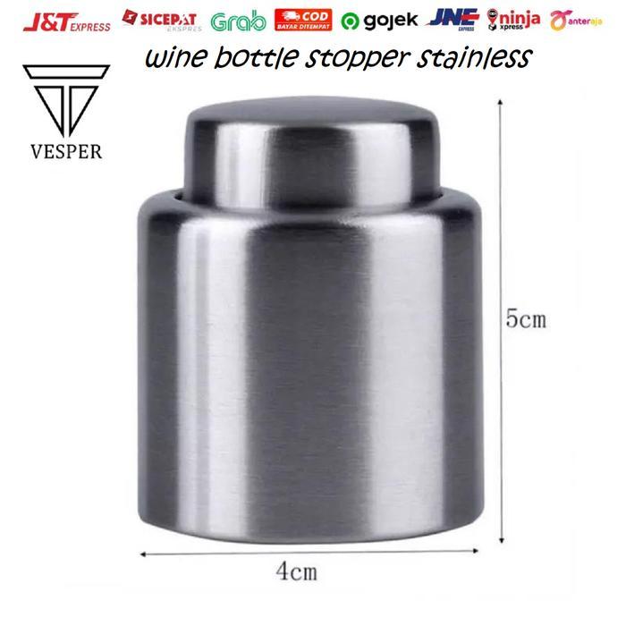 wine bottle stopper stainless / wine vacuum tutup botol minuman wine