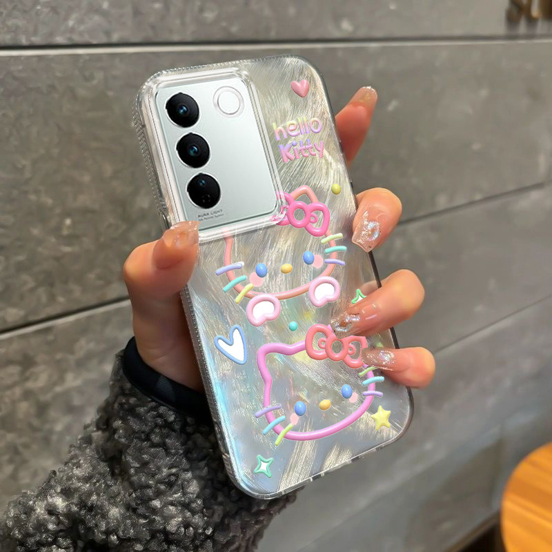 Casing Hp Untuk VIVO V27 5G V27 Pro Case Pola Kucing Lucu yang Modis Casing ponsel silikon Kasing di