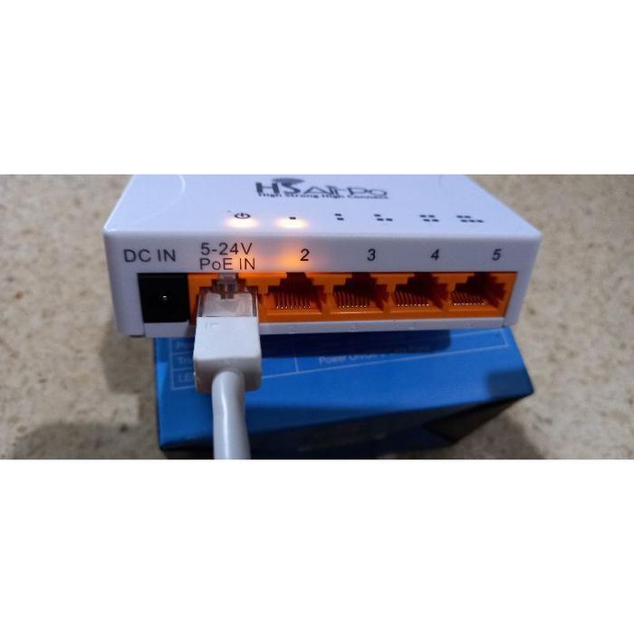 SWITCH 5 PORT POE 24V PENGGANTI TOTOLINK TERLARIS.