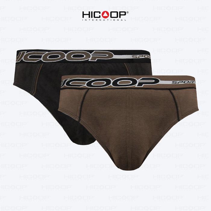 Hicoop - Sport Underwear Brief - Celana Dalam Sport Pria - Hitam/Coklat - Isi 2 Pcs - HBKL-SP523-1 -