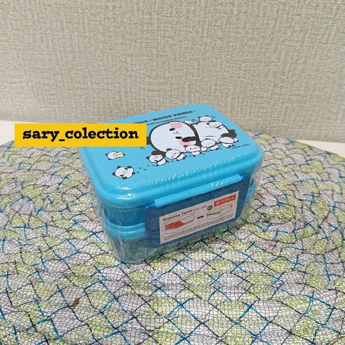 LION STAR Enzona Twin Lunch Box Kotak Bekal Anak 2 Susun Segi SB-34 Motif Kartun Lucu