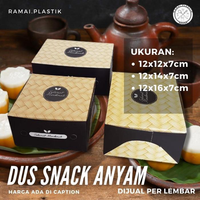 Kotak Kue/Snack box/Dus makanan (uk.12x12) motif Bambu Anyam/Besek