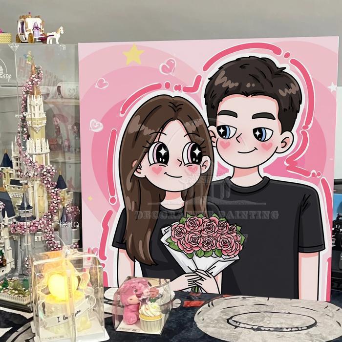 GALERI INDAH(18X18/30*30/40*40 CM)Pasangan kartun dekorasi dinding lukisan dinding estetika dekorasi