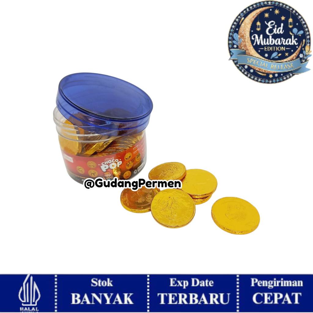 Martini Real Choco Pop Mini isi 45 / Cokelat Compound Koin Emas
