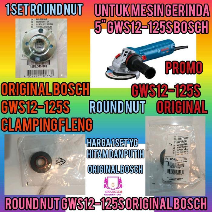 SET ROUND NUT INNER OUTER CLAMPING FLANGE JEPITAN MATA GERINDA 5" GWS12-12S ORIGINAL BOSCH GERINDA