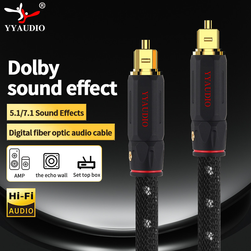 5.1 Digital Optical Audio Cable Toslink Cable 24K Gold-Plated Connector for HIFI Video DVD TV Hi-end