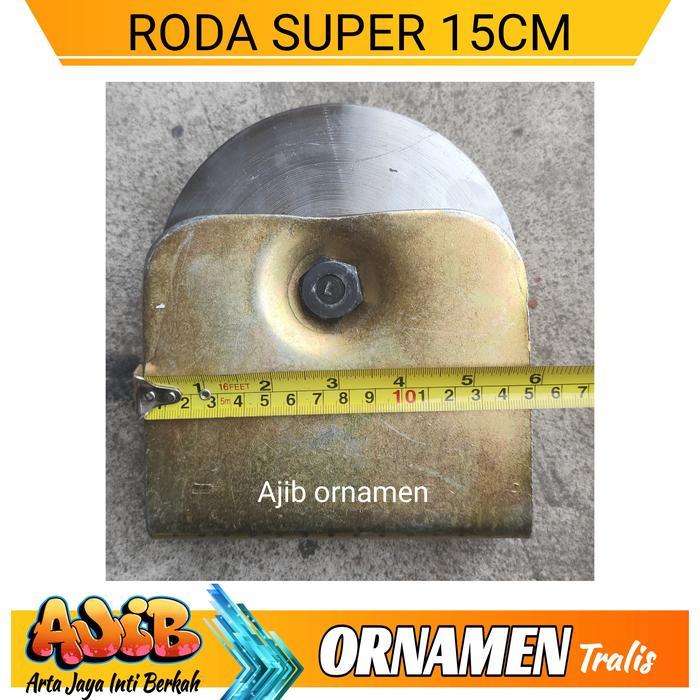 roda pagar besi bubut 15cm