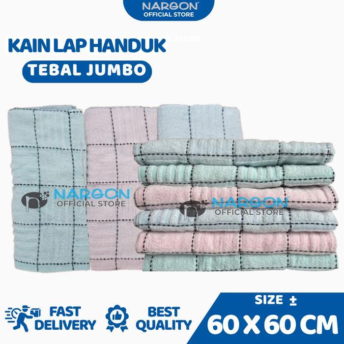 Serbet Dapur 1 Lusin Tebal Jumbo Kain Lap Serbaguna Lap Handuk Lap Piring Nargon Uk 60 X 60 Cm Tbk