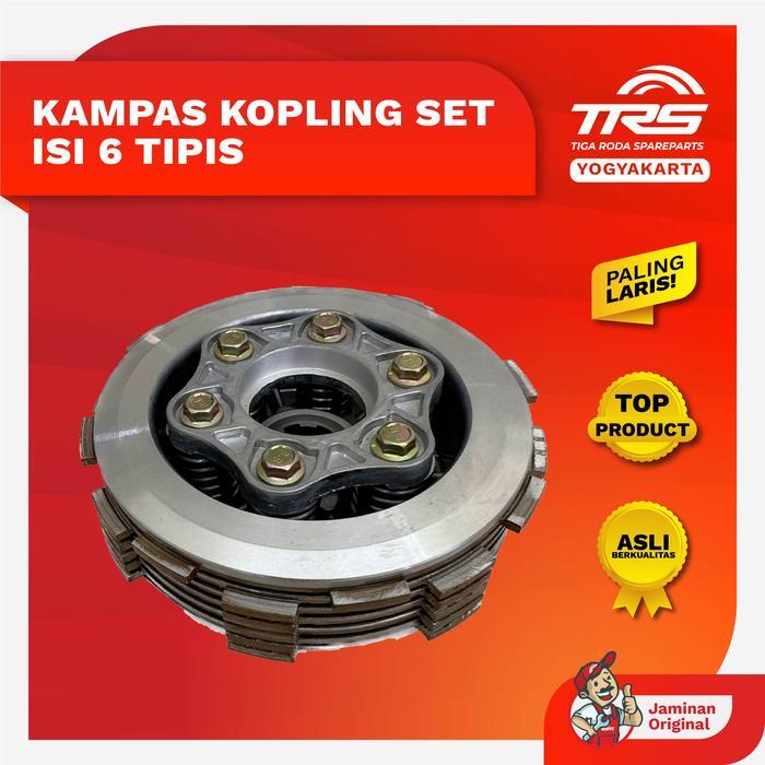 Trs Kampas Kopling Set Isi 6 Tipis Motor Roda Tiga Viar Tossa Pnp Tiger Megapro Cb Spareparts