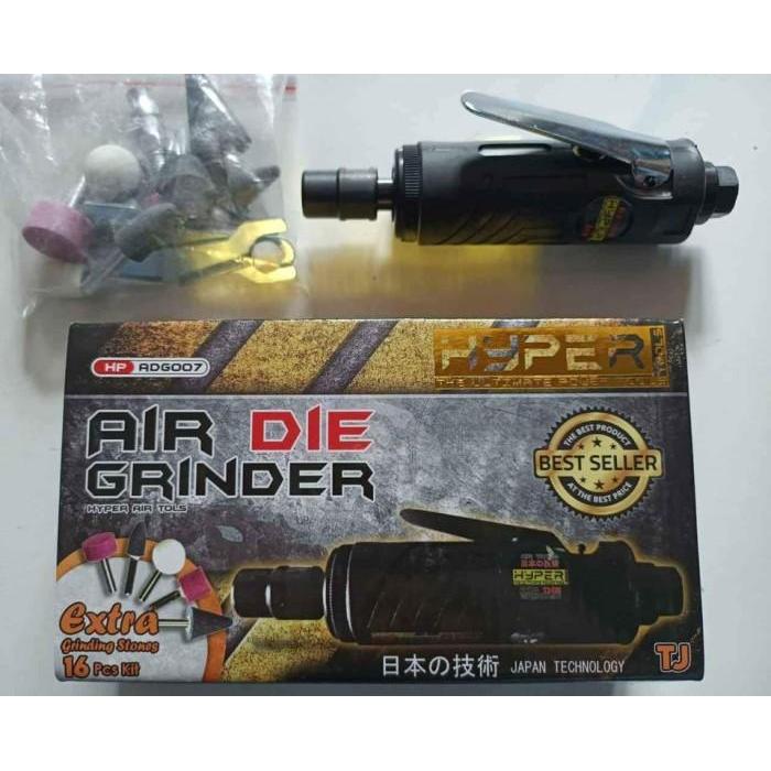 Air Die Grinder 3Mm 6Mm Hyper Grenda Gerinda Angin 1/4" Set Mata Promo