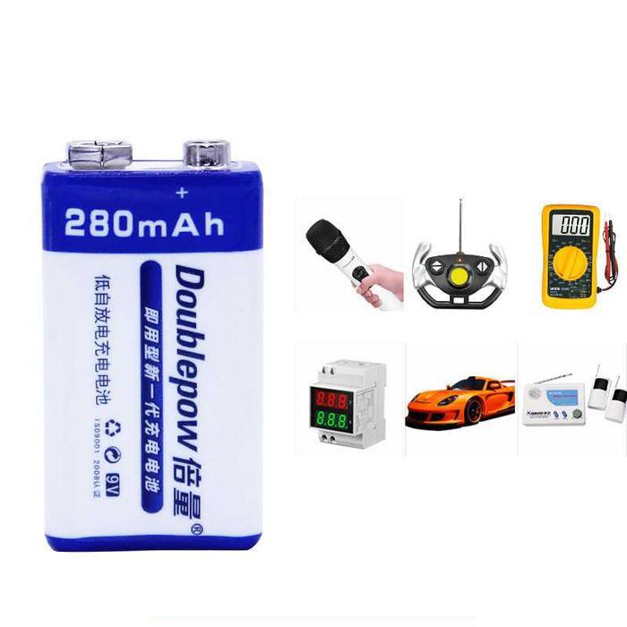 Charger Batu Baterai Kotak 9V 2 Slot Cas Batrai Batre Rechargeable