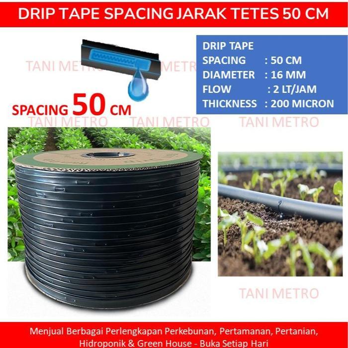 Selang Drip Tape 16 Mm, Emitter Spacing 50 Cm. Drip Irrigation.