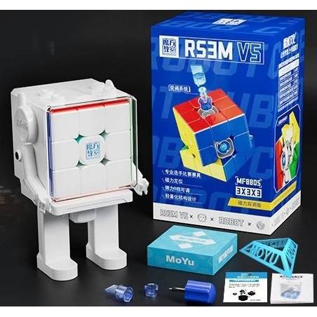 ` Magic Cube Moyu RS3M v5 3x3 Magnetic Dual Adjustment + Robot RS 3M V5 Magnetic Puzzle Kubus