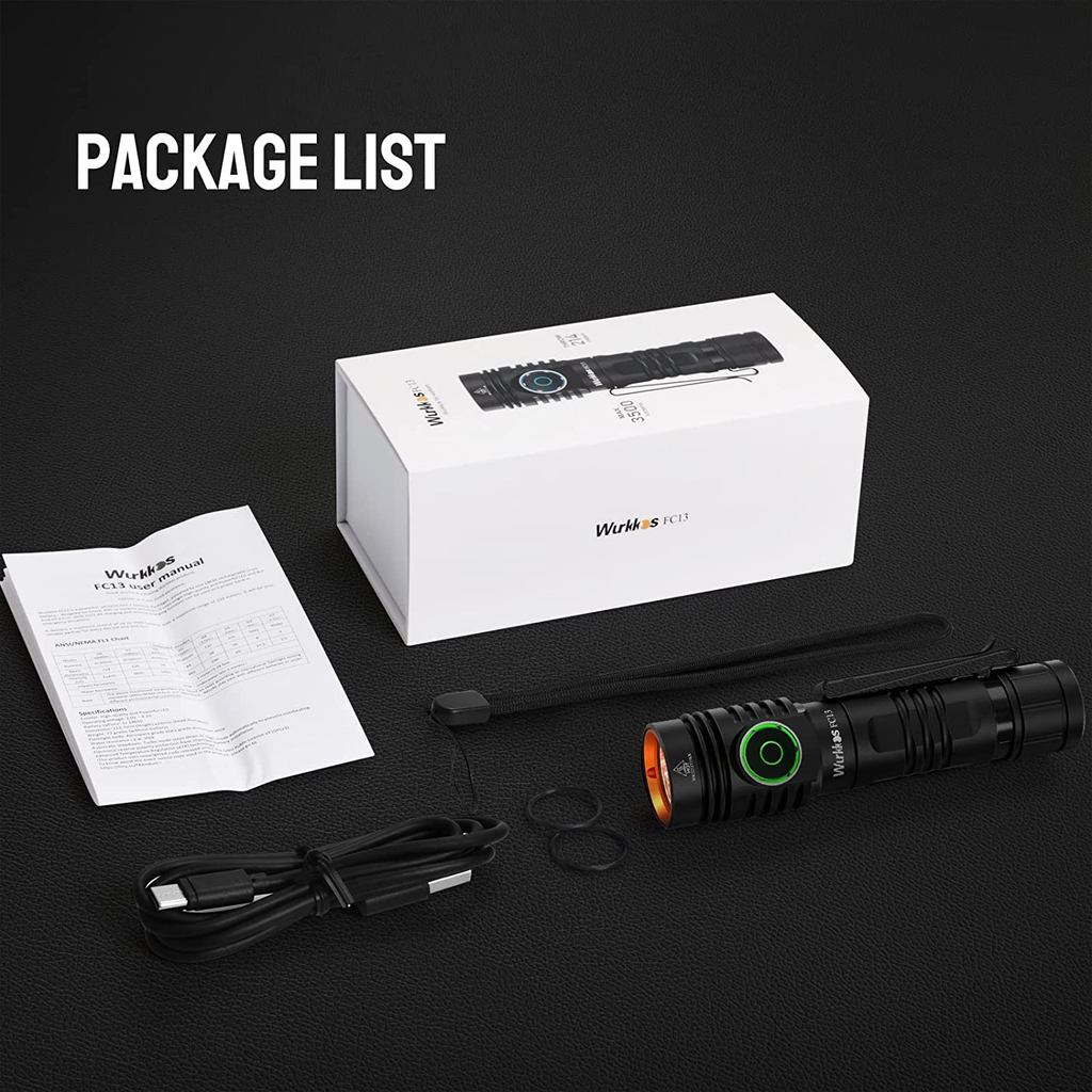 . Wurkkos Fc13 3500Lm Powerful 18650 Edc Flashlight Reverse Charging -