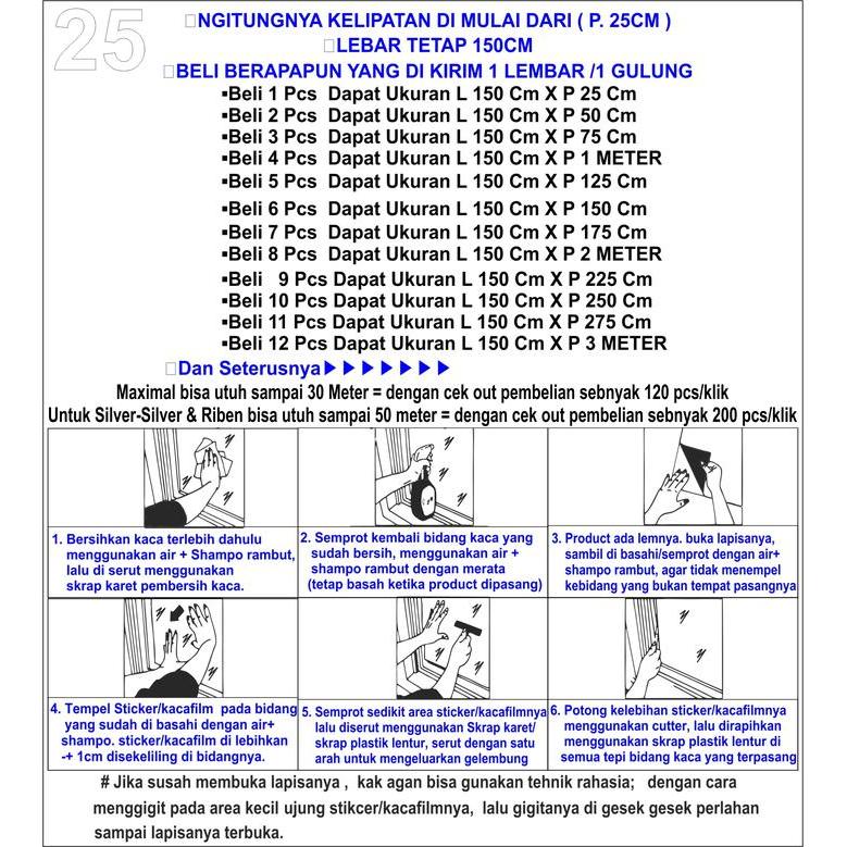 New KacaFilm Silver - Film Kaca - Hijau - Emas - Gold - Biru - Silver Black - Silver - Hitam -