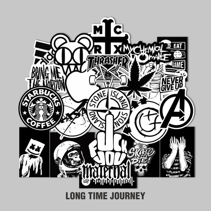 Stiker Aesthetic Hitam Putih Stiker Hp helm Laptop tumbler