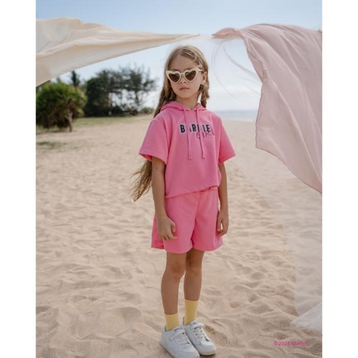 Barbie x Minicottons Setelan Hoodie Short Set Anak Perempuan 2-12 Tahun