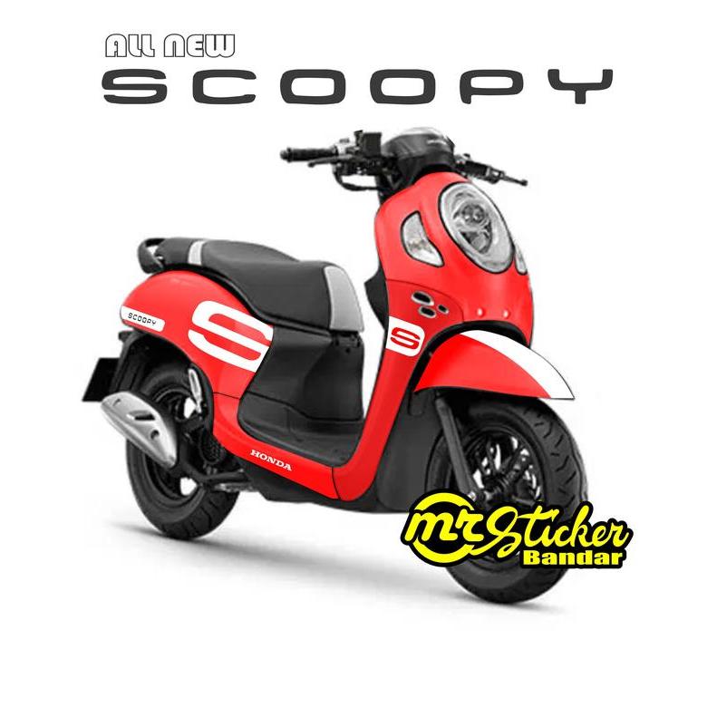 Decal Scoopy Full Body Dekal Sticker New Fi 2021 Prestige Simpel Merah