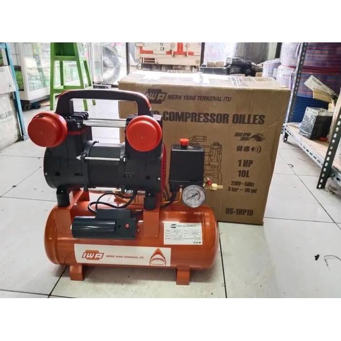 IWA Paket Kompresor Angin / Kompresor Udara Lengkap 7 PCS Tukang Cat/bengkel Motor Mobil Mesin Kompr