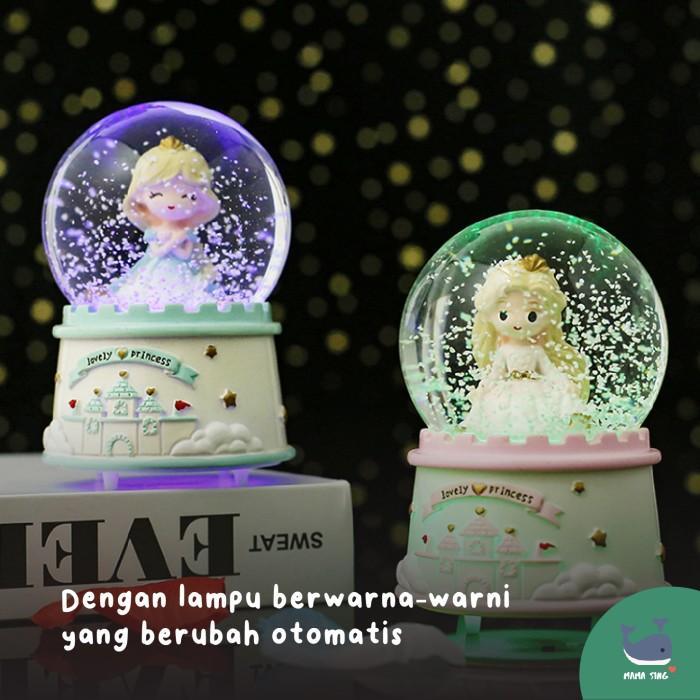 MAMA SING Bola Kristal Salju Istana Fairytale Princess Cantik Unik