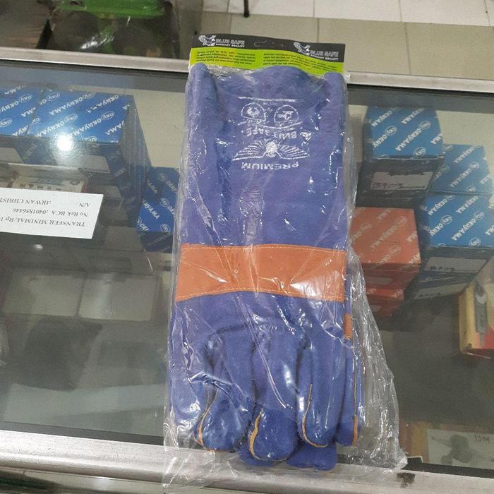Sarung Tangan Las Blue / sarung tangan las