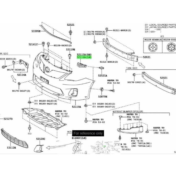 Termurah Bracket Breket Bumper Depan Toyota Corolla Altis 2007 2008 2009 2010 2011 52115/52116-02140
