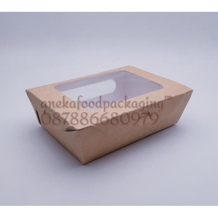 ID BROWN PAPER KRAFT LUNCH BOX WINDOW UK. L