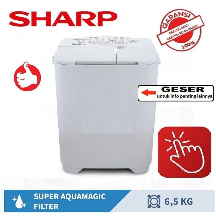 SHARP Mesin Cuci ES-T65MW-GK-Abu Abu