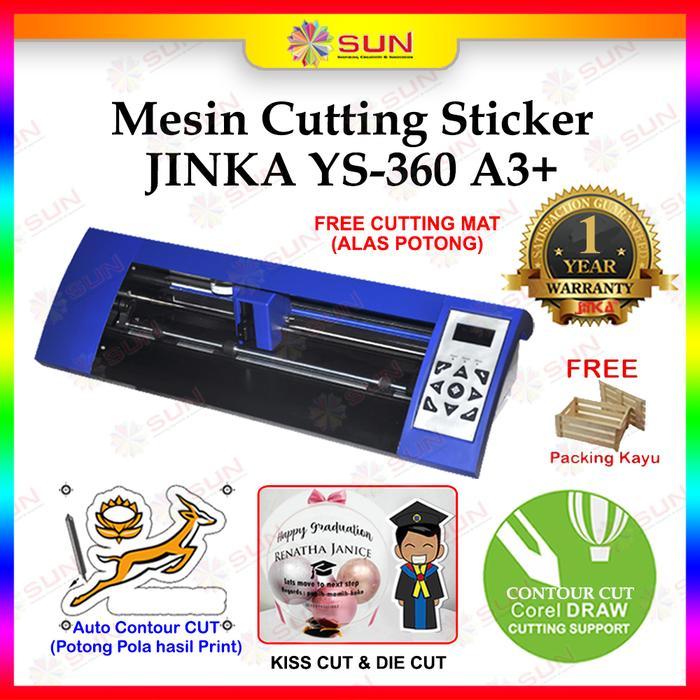 NEW PRODUK MESIN CUTTING STICKER JINKA YS-360 A3 CORELLDRAW AUTO CONTOUR CUT THANKYOU & HAPPY