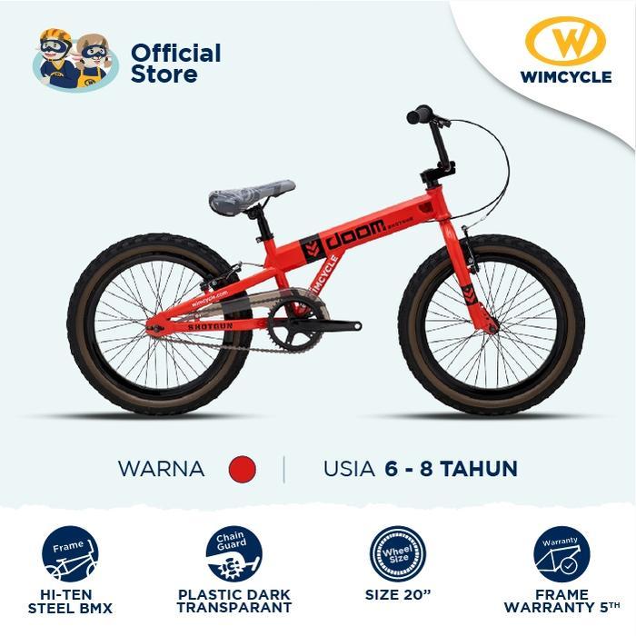 Sepeda Anak BMX 20" Wimcycle Shotgun Doom 20 - Merah