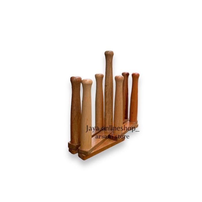 Premium Rak Gelas Kayu Estetik / Rak Gelas Lipat / Rak Gelas Estetik / Rakgelas Bahan Kayu Mahoni