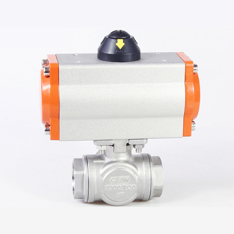 3 WAY VALVE BALL VALVE PNEUMATIC VALVE STAINLESS STEEL BALL VALVE DN8 DN10 DN15 L TYPE AND T TYPE