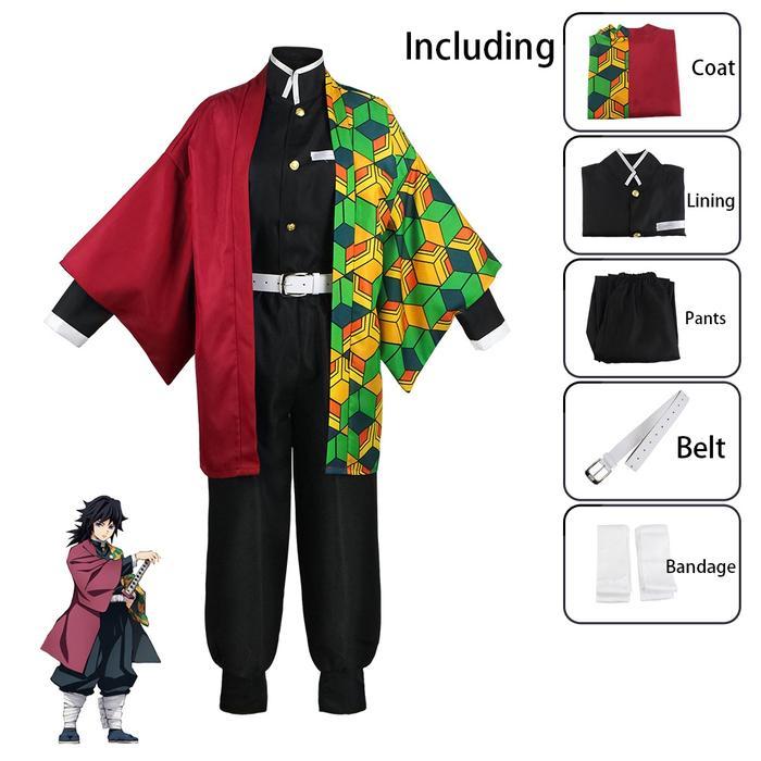 Kostum Demon Slayer Lengkap Cosplay Anime Costume Tanjiro Giyu Murah