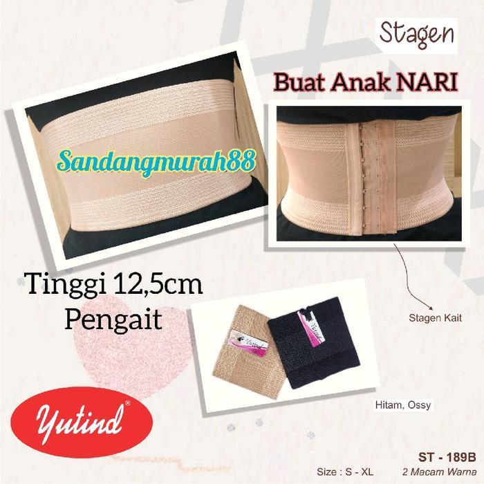 Stagen Yutind 189B Stagen Anak Nari tinggi 12,cm Korset Perut Kait *